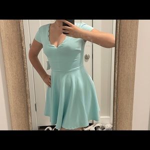 B DARLIN v neck dress back straps